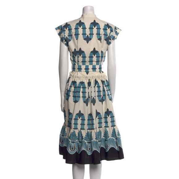 La DoubleJ Jackie midi dress Blue White Cotton XS - Picture 4 of 4